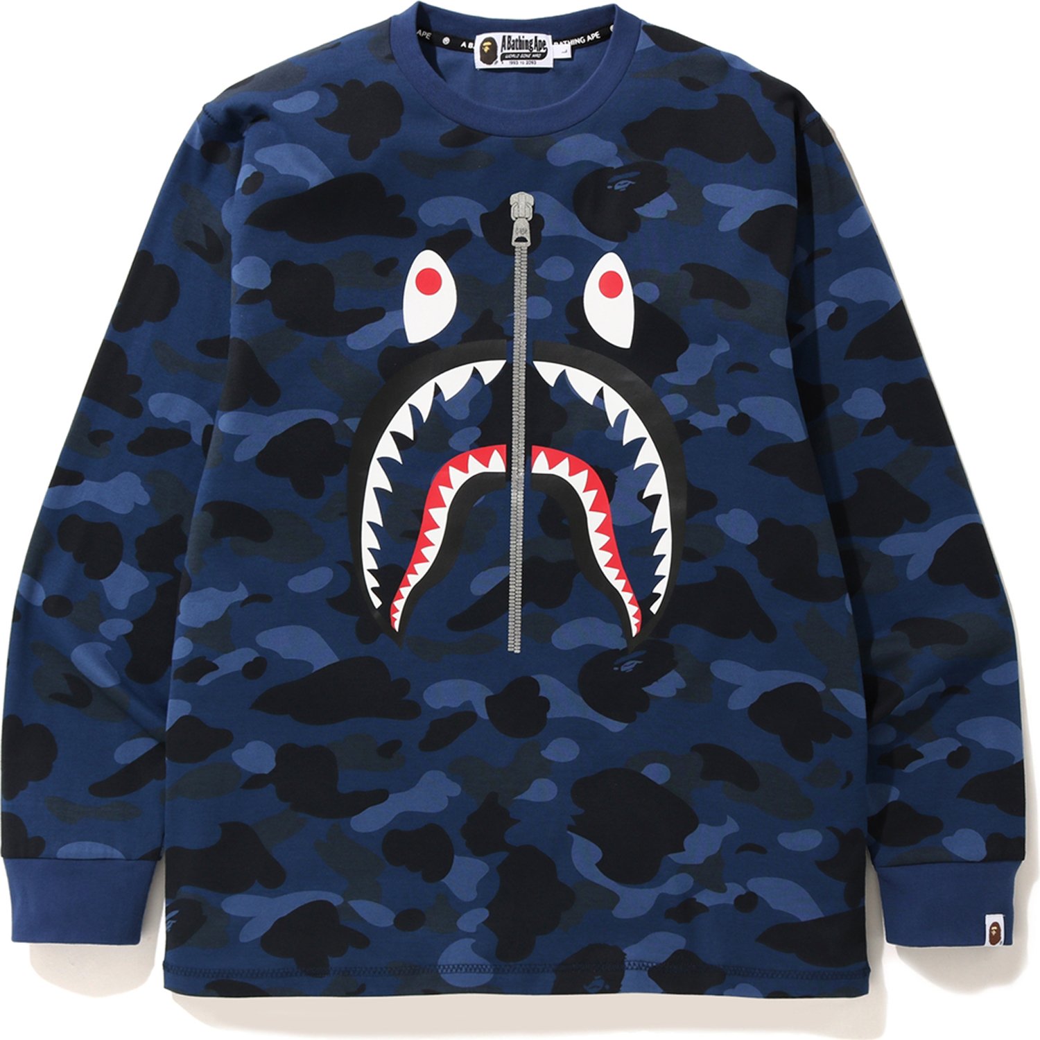 BAPE Color Camo Shark L/S Tee Blue Men's - FW19 - US