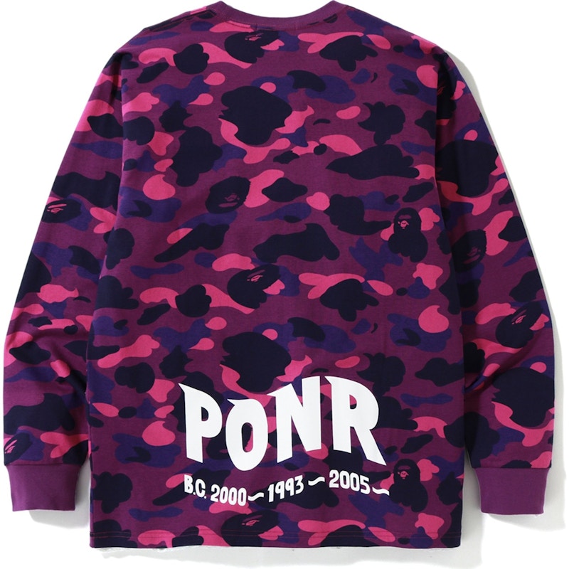 BAPE Color Camo Shark L/S Tee Purple Men's - FW19 - US