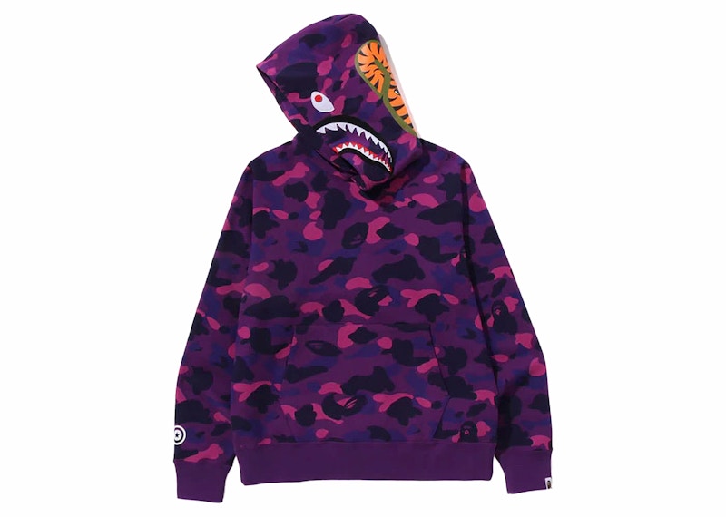 Bape shark sale hoodie purple camo