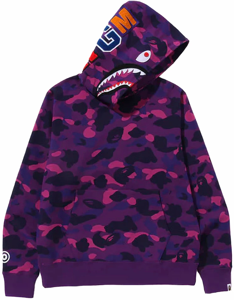 BAPE Color Camo Shark Pullover Hoodie Purple Men's - SS24 - US
