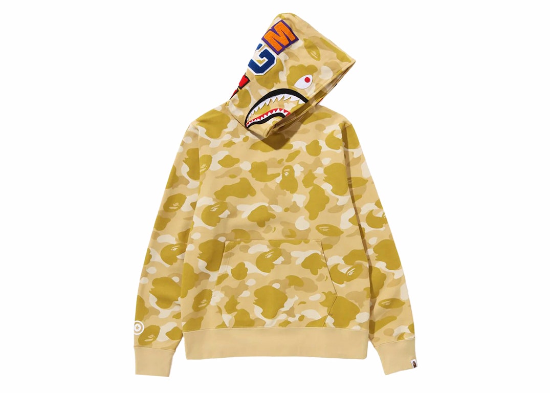 Pre-owned Bape Color Camo Shark Pullover Hoodie Yellow