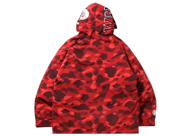 BAPE Color Camo Shark Snowboard Down Jacket Red Men's - SS22 - US