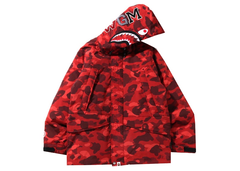 Color camo shark 2024 hoodie down jacket