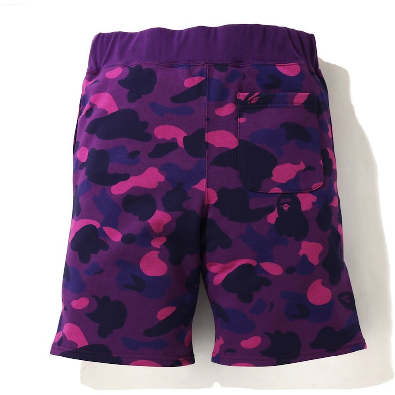 BAPE Color Camo Shark Sweat Shorts (SS21) Purple