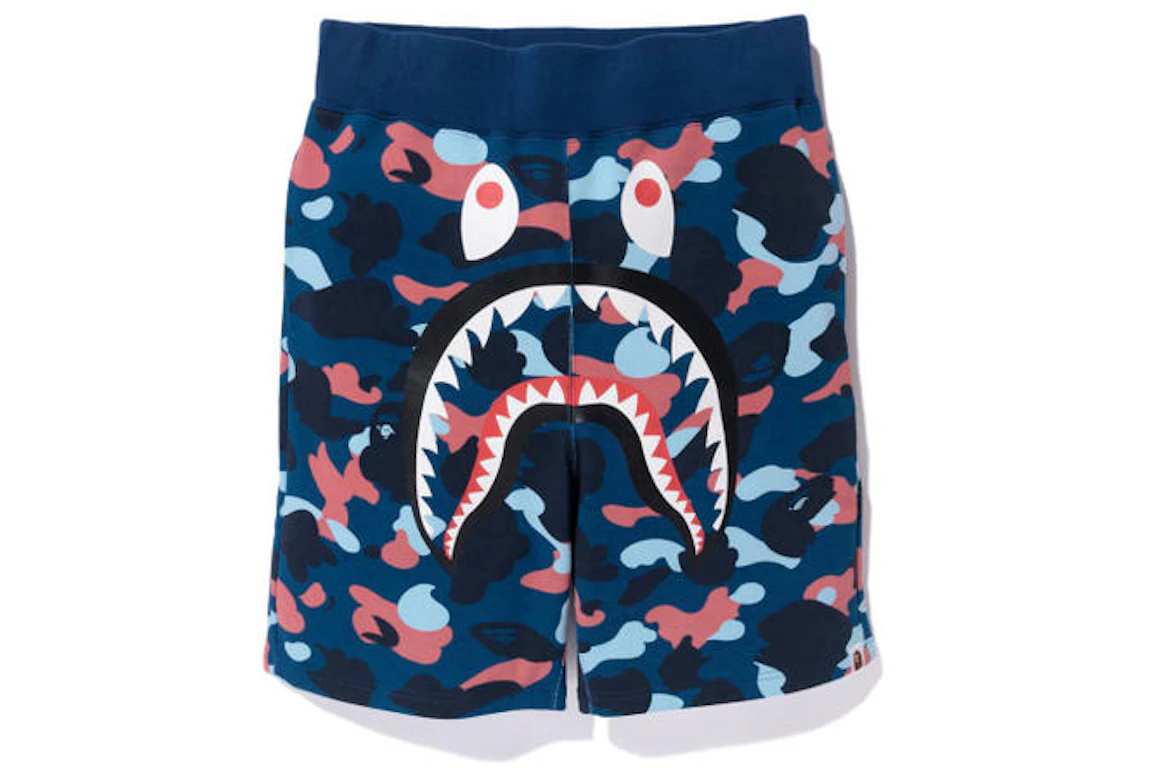 BAPE Color Camo Shark Sweat Shorts Multi