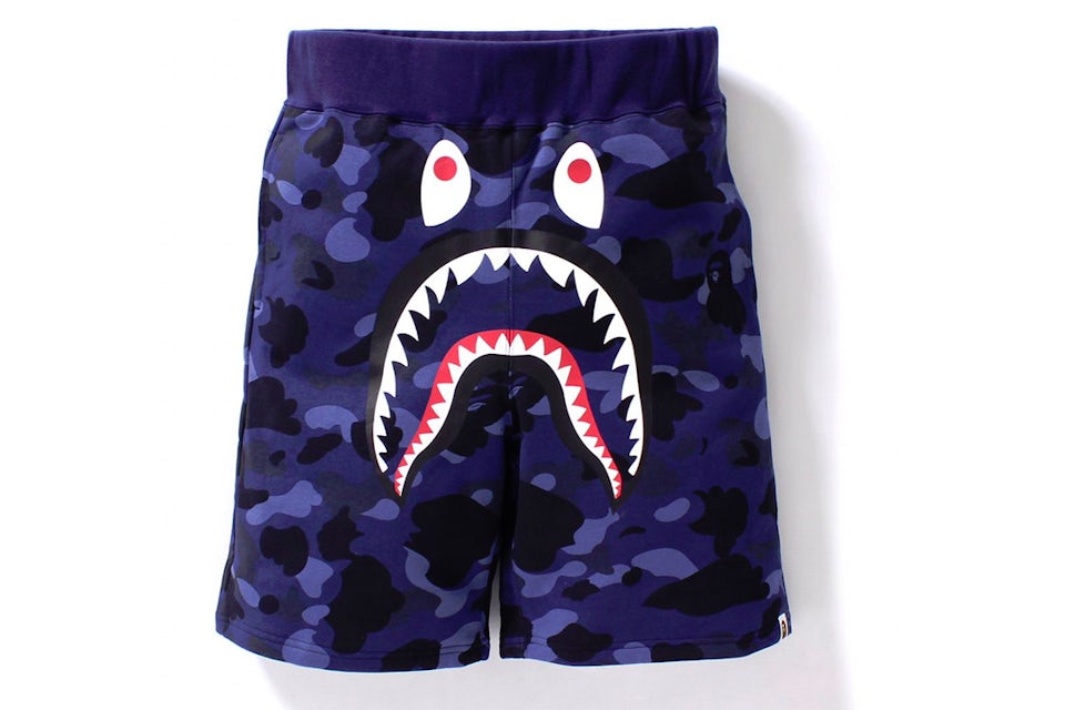 Bape shark hot sale shorts blue