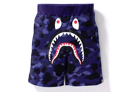 Bape Shorts Cheap Bape Shorts Purple Camo On Model Bape Shark
