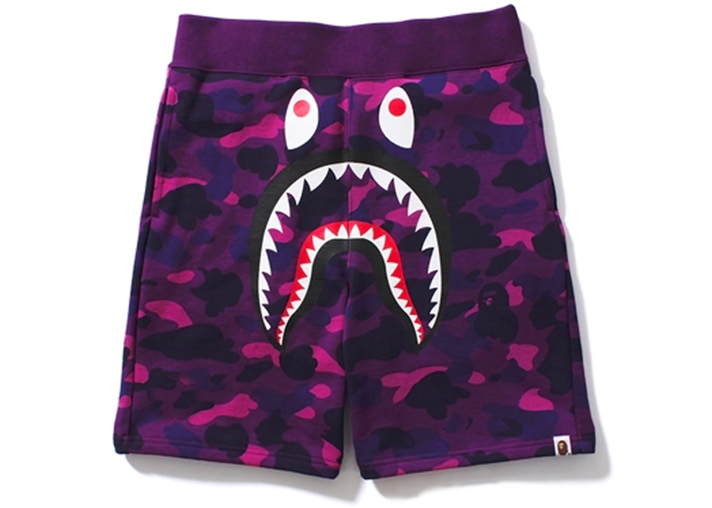 BAPE Color Camo Shark Sweat Shorts Purple Men's - US