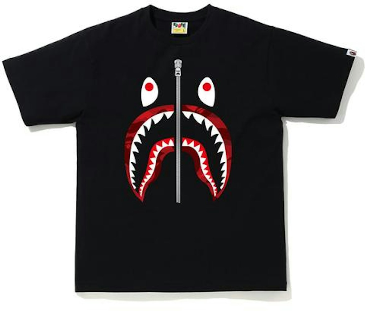 BAPE Color Camo Shark T-Shirt (SS20) Black/Red - SS20