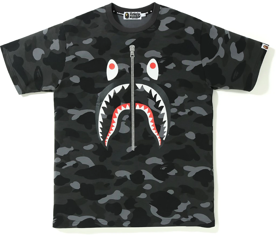 BAPE Color Camo Shark Tee Black Men's - SS19 - US