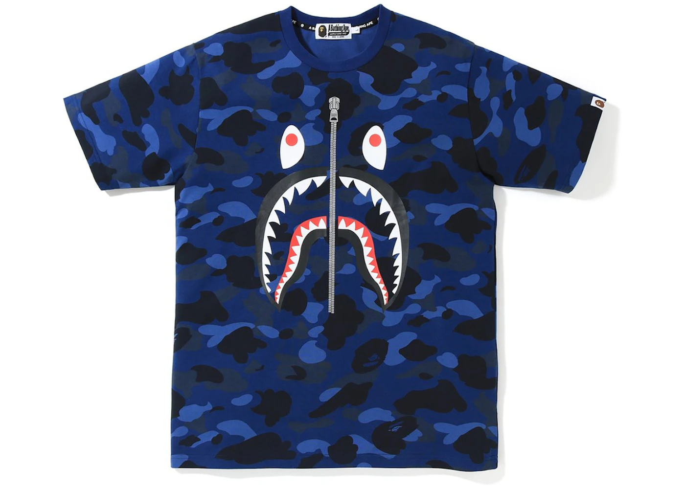 Bape Color Camo Shark Tee Blue Ss19 Bape Color Camo Shark Tee Blue Ss19