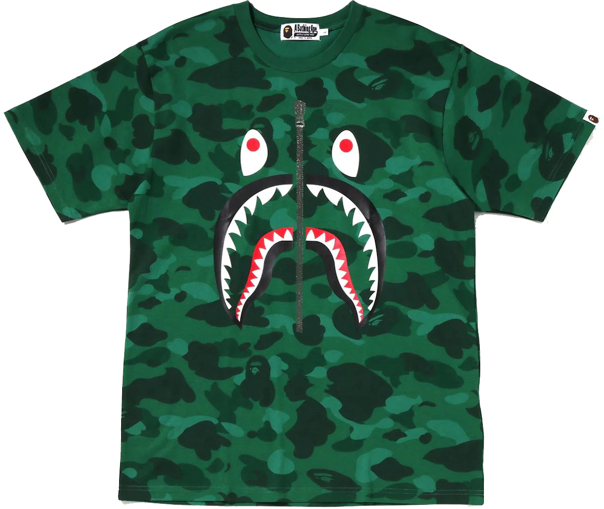 BAPE Color Camo Shark Tee Green Men's - SS22 - US