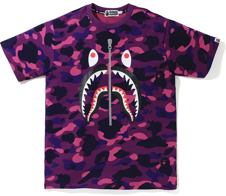 BAPE Color Camo Shark Tee Purple Men's - Multiple - US