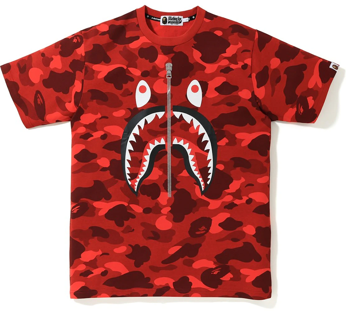 BAPE Color Camo Shark Tee Red Men's - Permanent Collection - US