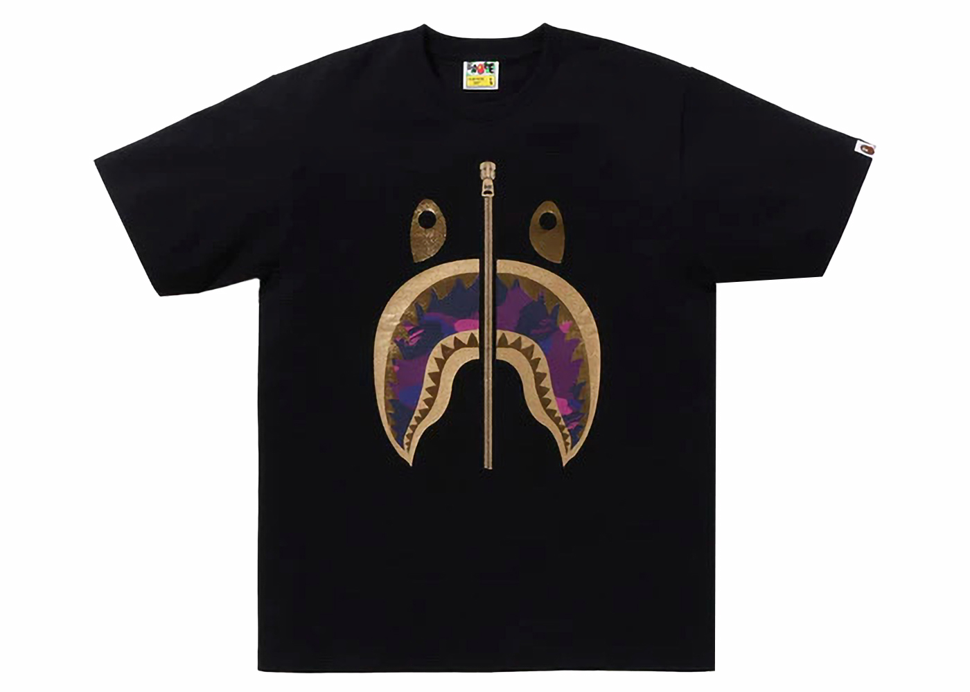 Bape purple sale camo shark tee