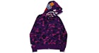 BAPE Color Camo Shark Wide Fit Full Zip Double Hoodie Purple