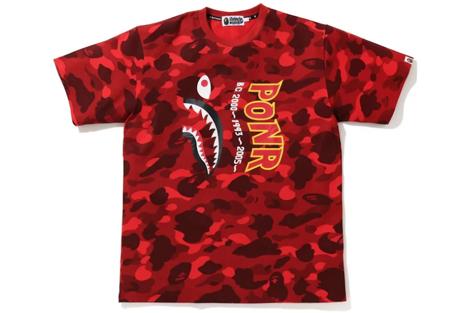 BAPE Color Camo Shark Wide Fit Tee Red