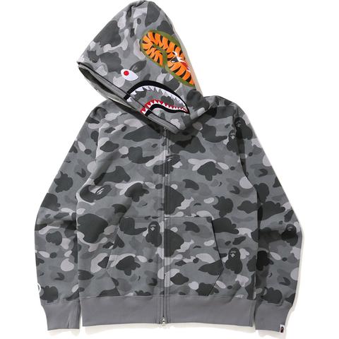 BAPE Color Camo Shark Wide Full Zip Double Hoodie Gray メンズ ...