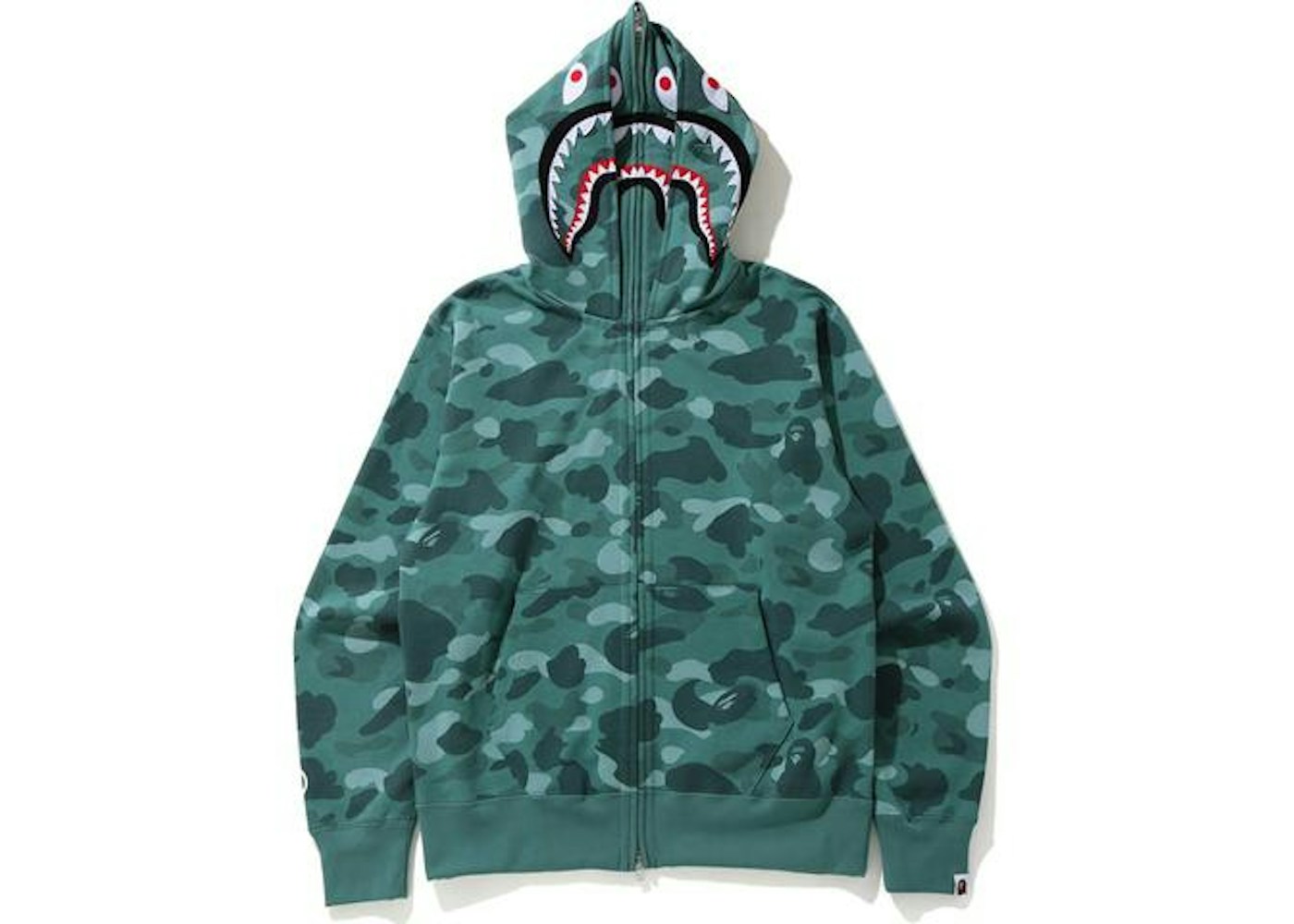 Color camo shark full zip hoodie Clearance