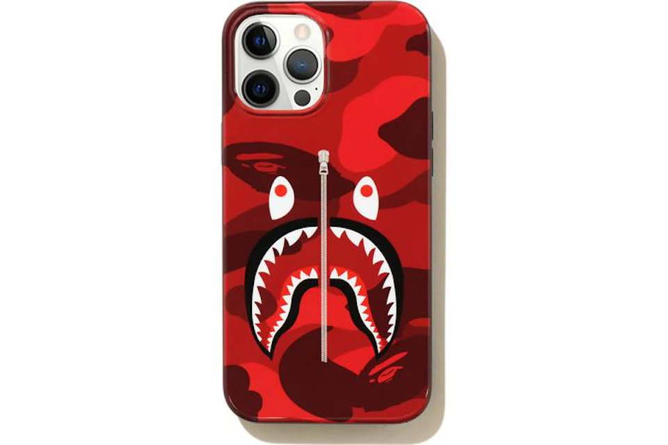 Bape Color Camo Shark Iphone 12 Pro Max Case Red Ss21 Us Bape Color Camo Shark Iphone 12 Pro Max Case Red Ss21 Us