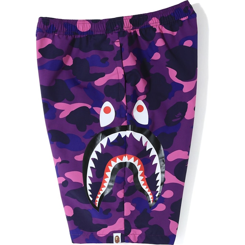 Bape shark purple sales camo shorts