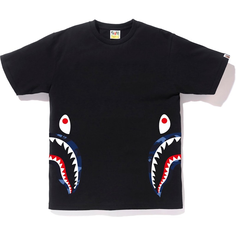 Bape blue store shark tee