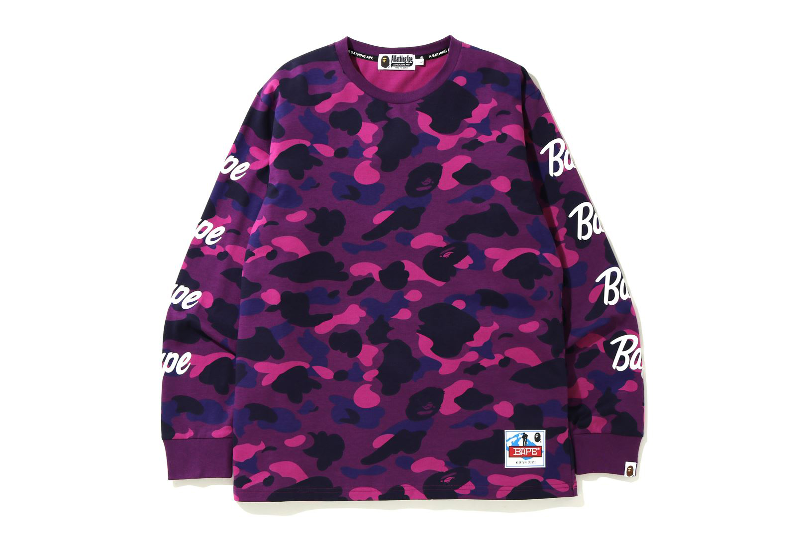 Bape purple hot sale camo crewneck