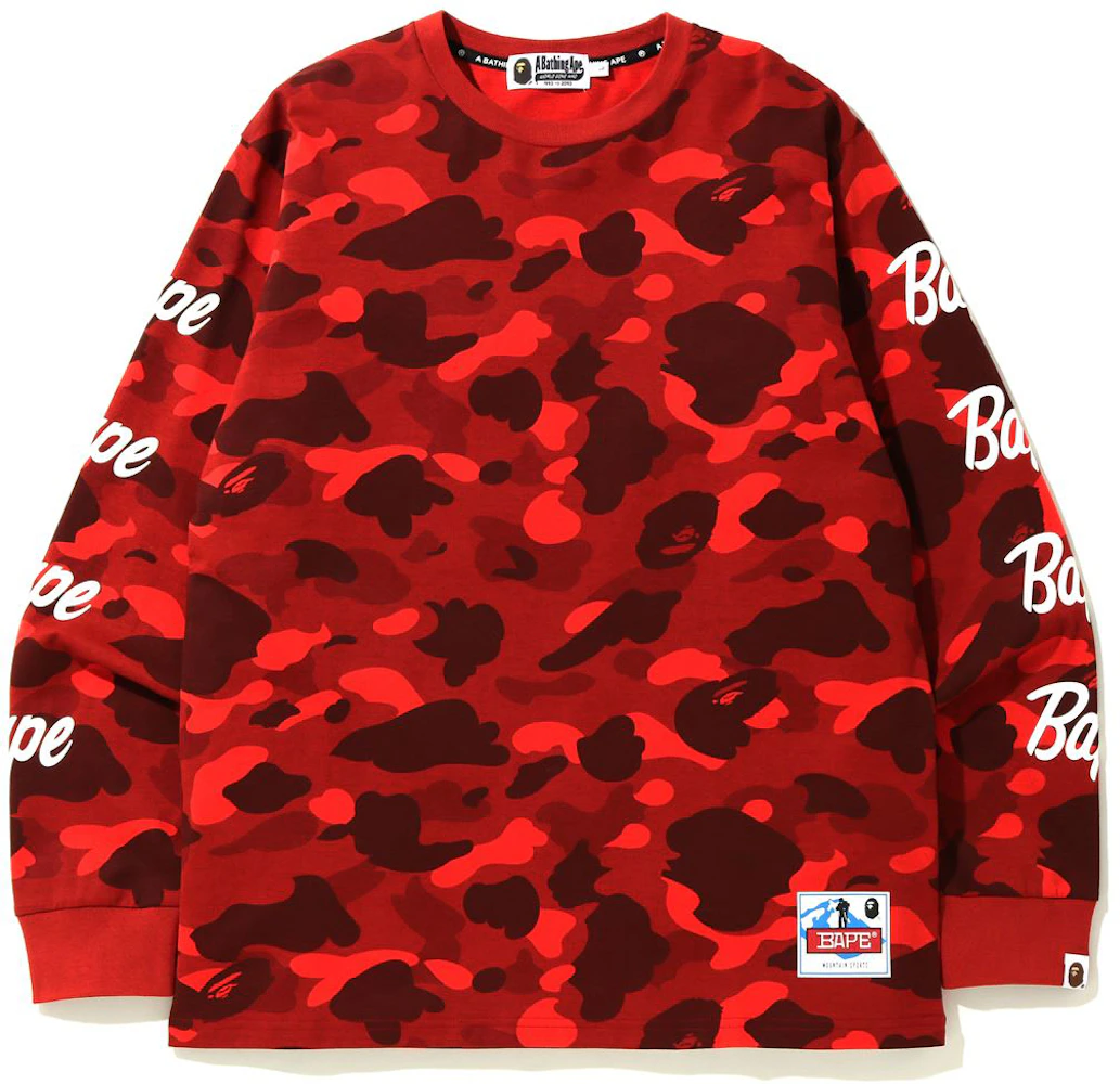 BAPE Color Camo Sleeve Logo L/S Tee Red Men's - SS20 - US