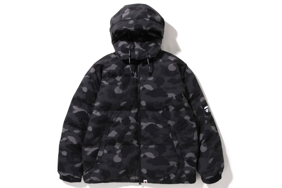 Pre-owned Bape Color Camo Relaxed Fit Down Jacket Black