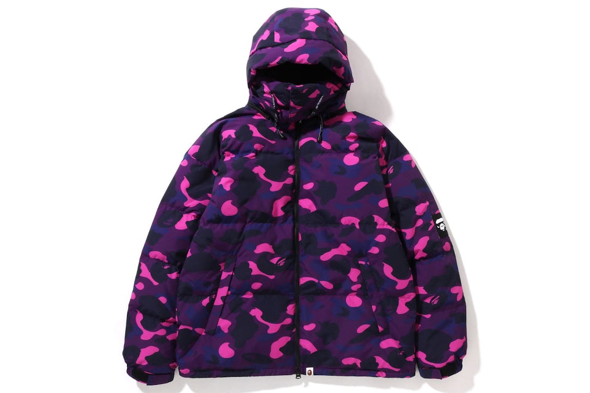 Pre-owned Bape Color Camo Relaxed Fit Down Jacket Purple