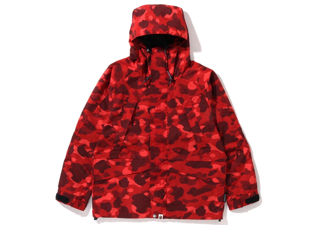 Pre-owned Bape Color Camo Snowboard Jacket (fw22) Red