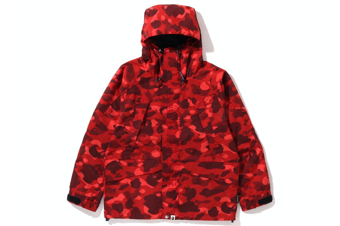 Pre-owned Bape Color Camo Snowboard Jacket (fw22) Red