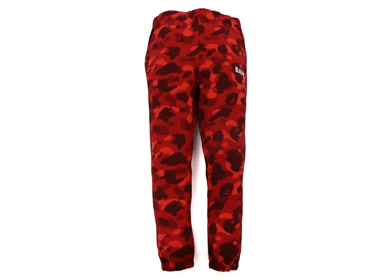 Pre-owned Bape Men's Camo Sweat Pants (fw21) In Red