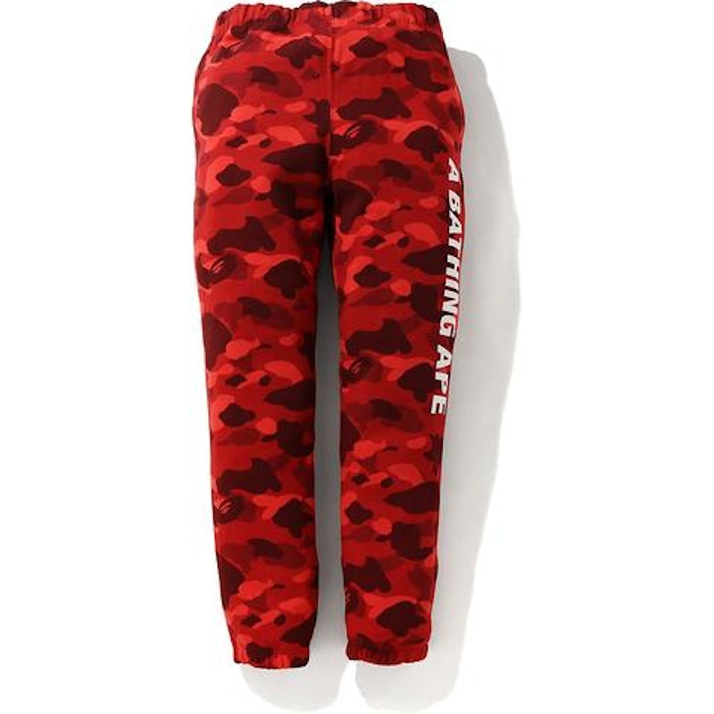 bape pants red