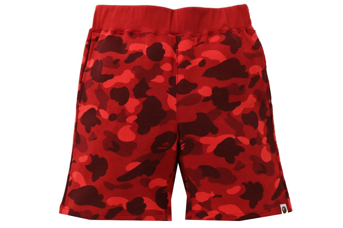 Pre-owned Bape Color Camo Sweat Shorts (ss21) Red