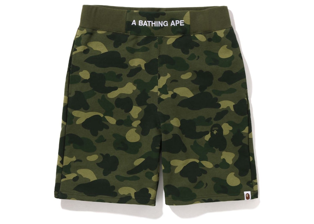 Pre-owned Bape Color Camo Sweat Shorts (ss22) Green