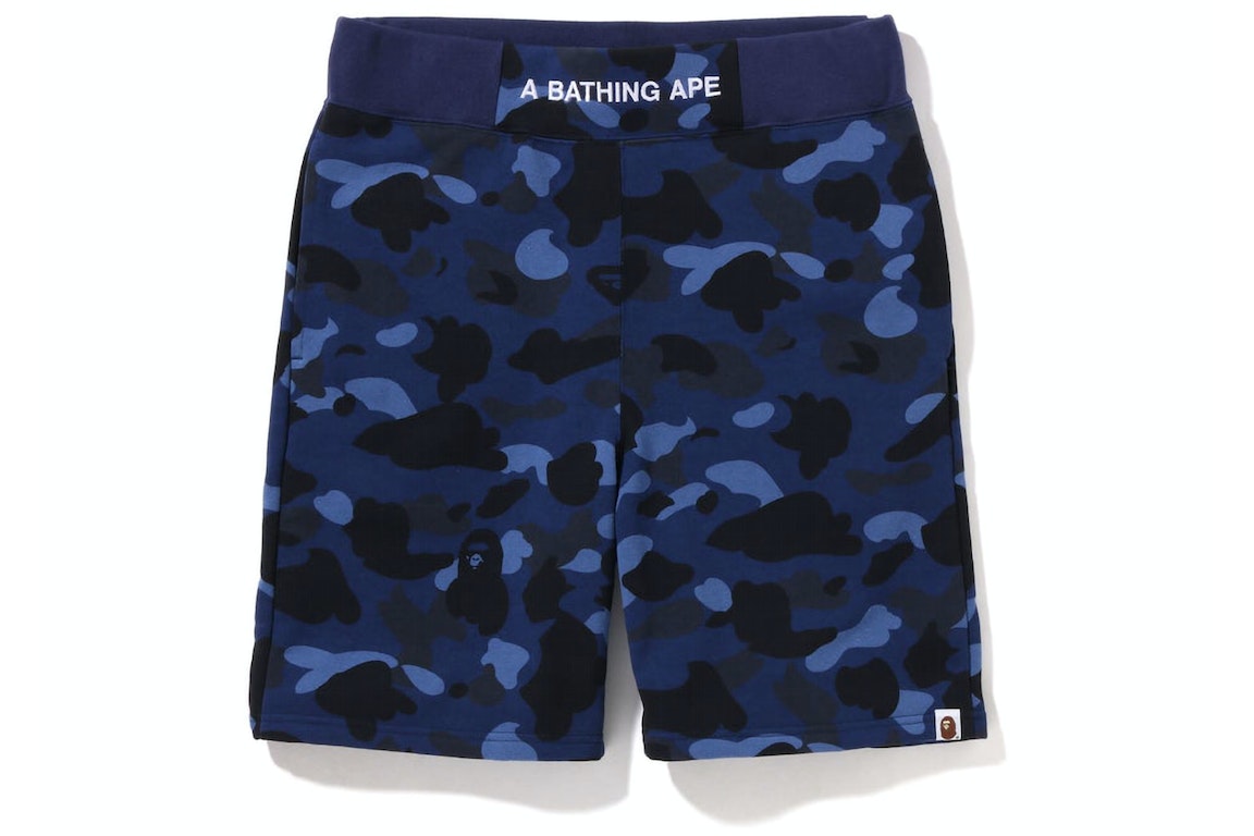 Pre-owned Bape Color Camo Sweat Shorts (ss22) Navy