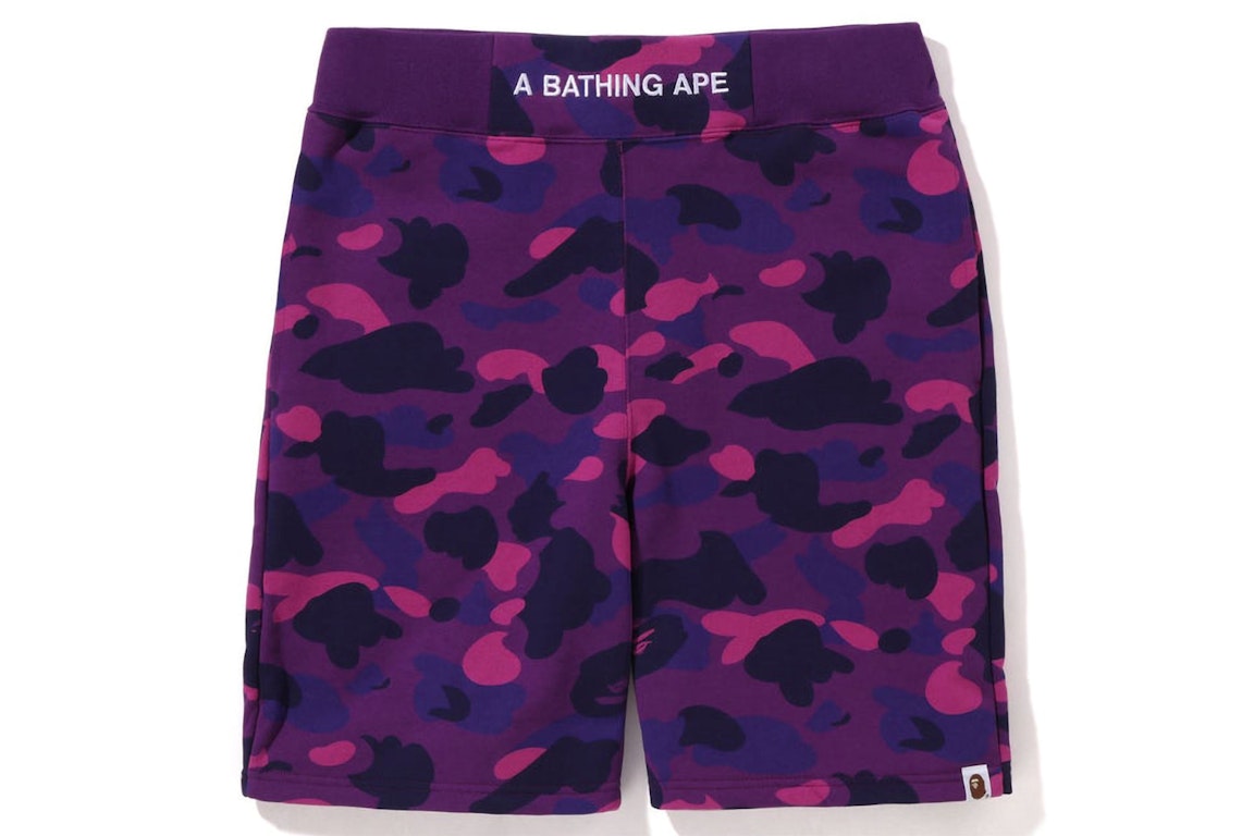 Pre-owned Bape Color Camo Sweat Shorts (ss22) Purple