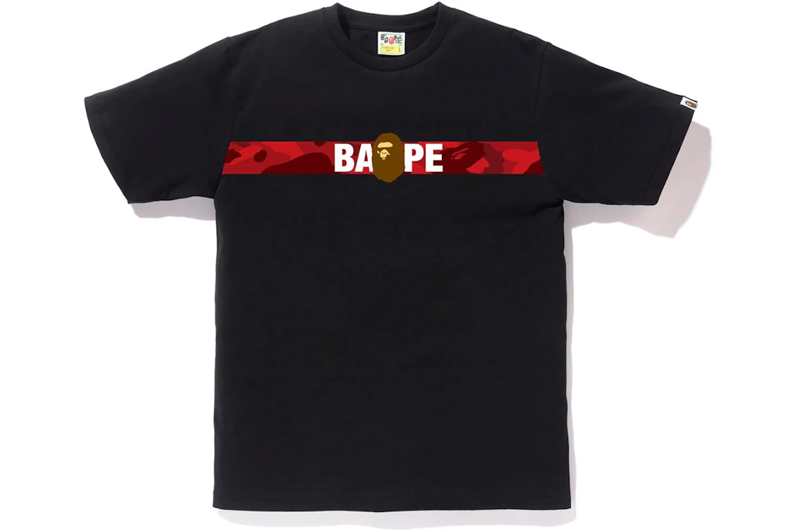 BAPE Color Camo Tape Ape Head Tee Black/Red