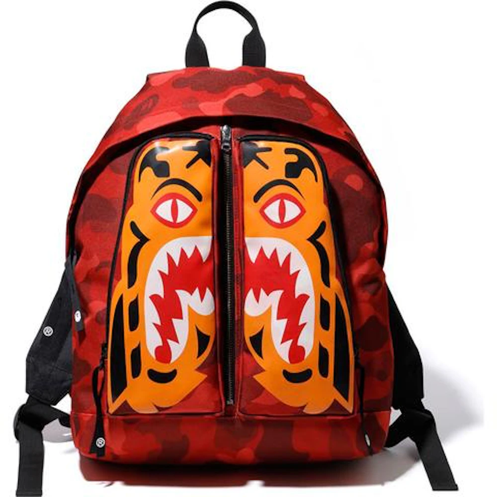 A Bathing Ape BAPE Backpack Daypack Nylon Red Unused Japan
