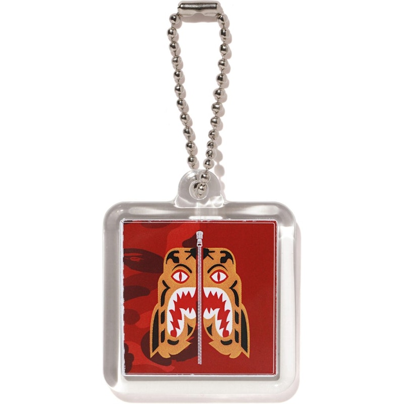 BAPE Color Camo Tiger Keychain Red