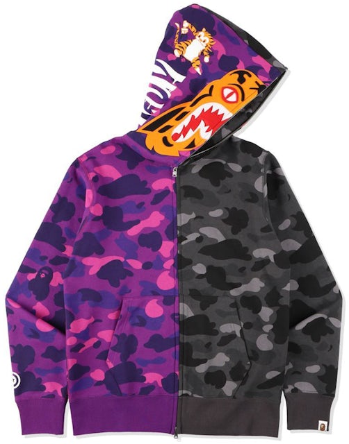 BAPE Color Camo Tiger Full Zip Hoodie (FW18) Purple Men's - FW18 - GB