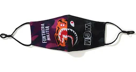 BAPE Color Camo Tiger Shark Half Mask Purple