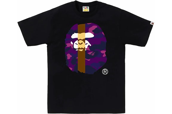 BAPE Color Mimetico Transform Big Ape Head Tee Nero/Viola
