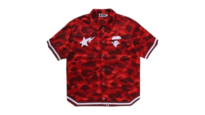 BAPE Color Camo Warm Up Short Sleeves Shirt Bright Red メンズ