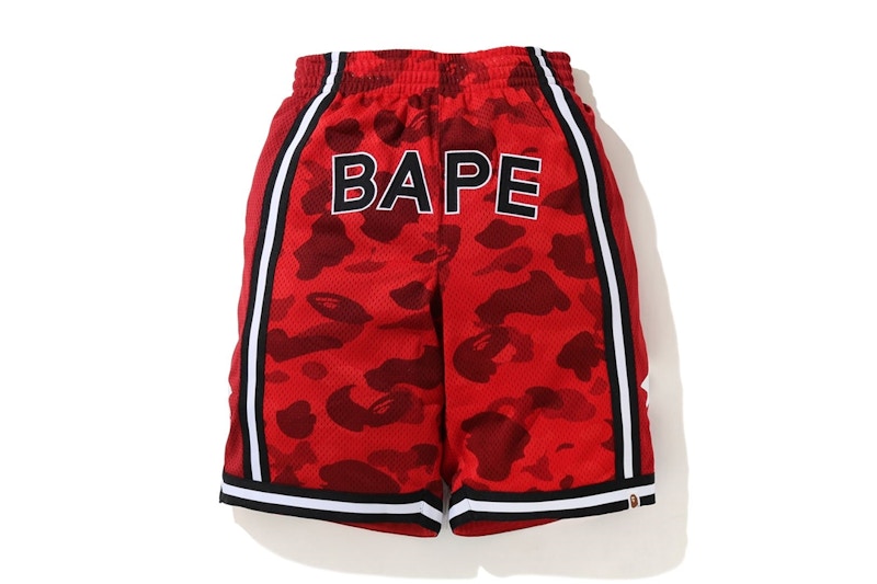 BAPE Color Camo Wide Basketball Shorts Red - SS20 Men's - US