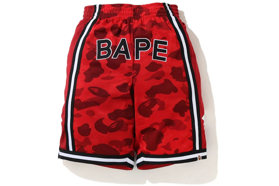 BAPE Color Camo Wide Basketball Shorts Red