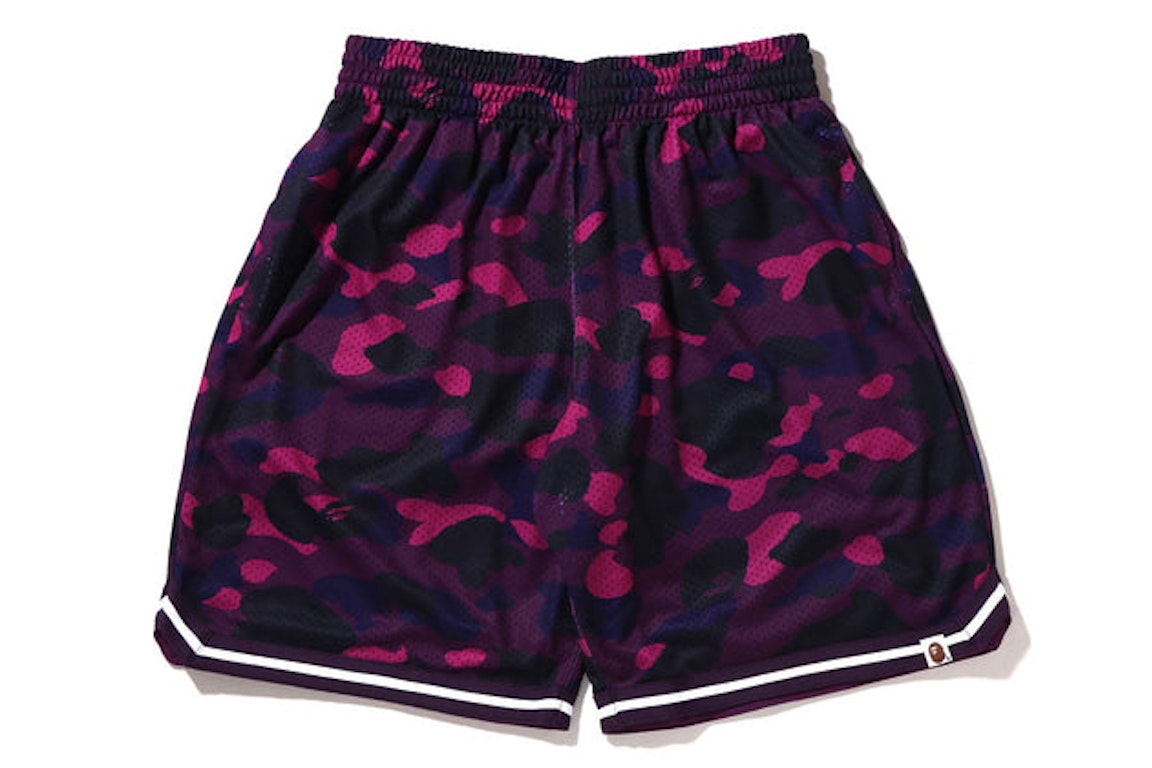 Pre-owned Bape Color Camo Wide Fit Basketball Shorts Purple