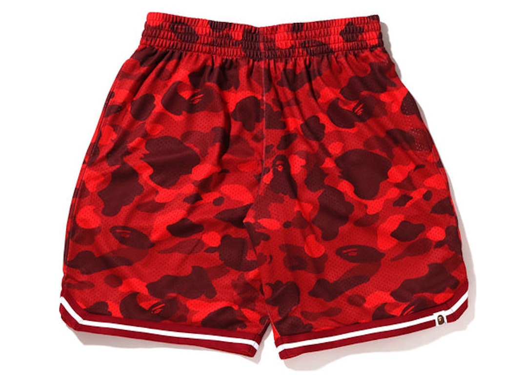 Pre-owned Bape Color Camo Wide Fit Basketball Shorts Red