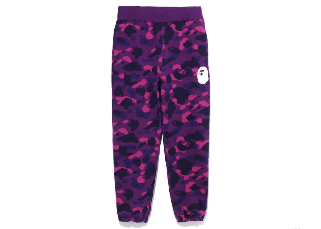 Pre-owned Bape Color Camo Wide Fit Sweat Pants Purple